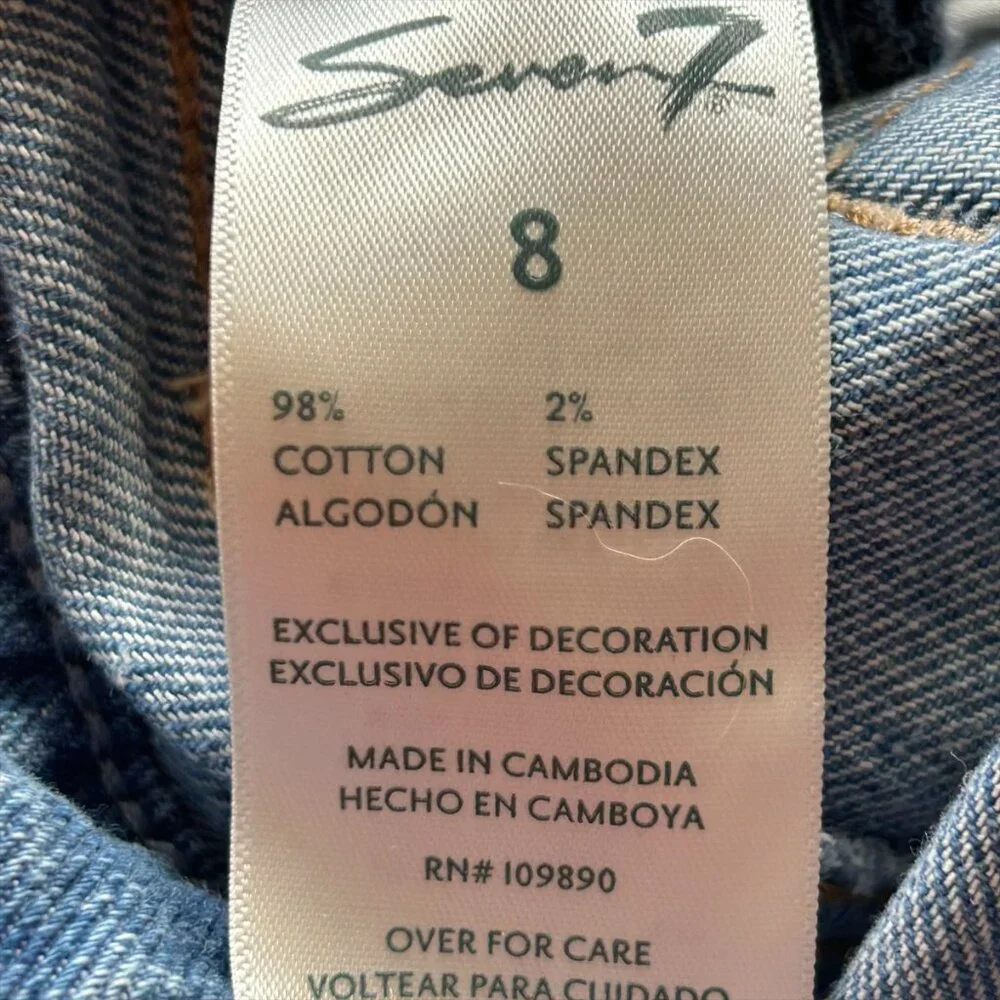 Seven7 Jeans Size 8 Light Wash Distressed Mid Rise Stretch Denim - Picture 4 of 13